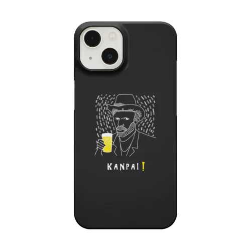 名画 × BEER（ゴッホ自画像）黒背景 Smartphone Case