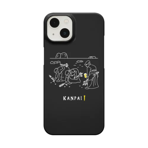 名画 × BEER（落穂拾い）黒背景 Smartphone Case