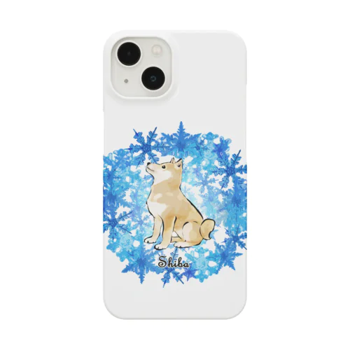 冬のリース　雪の結晶　柴犬 Smartphone Case