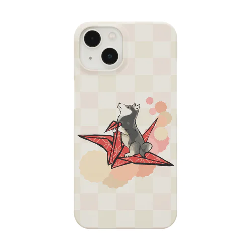 折り鶴　柴犬　赤 Smartphone Case