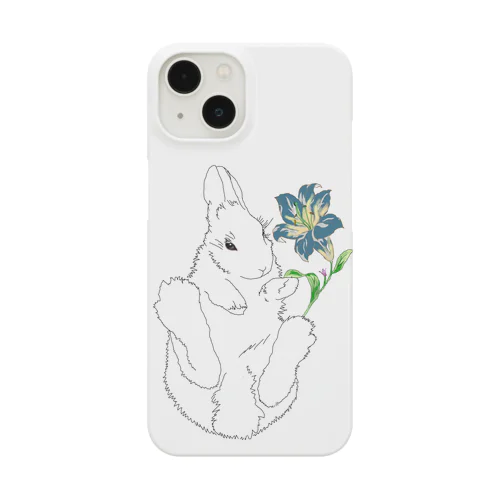 お腹出しうさぎと百合（色違いver） Smartphone Case