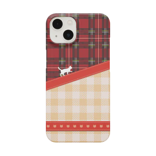 お散歩（チェック柄）iPhoneケース Smartphone Case