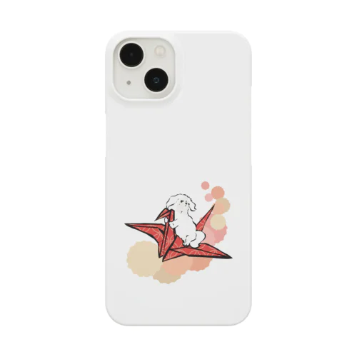 折り鶴　ペキニーズ　赤 Smartphone Case