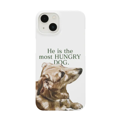 he is the most hungry dog. GREEN スマホケース