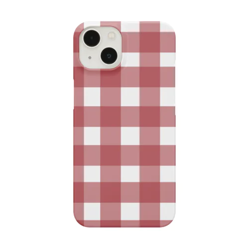 gingham check red スマホケース