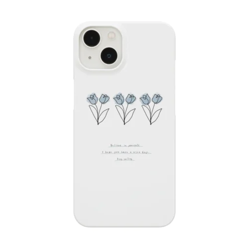  paint grayblue* line logo M message Smartphone Case