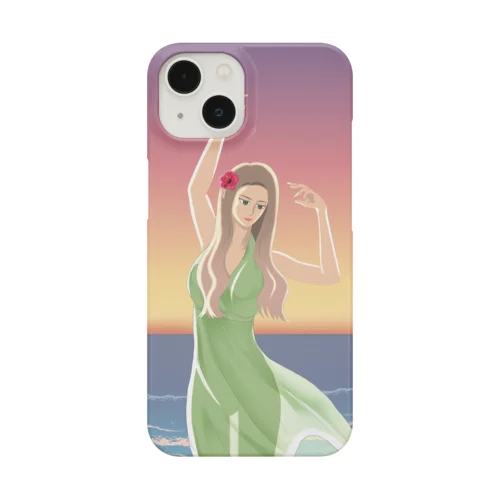 海と風と女性のイラスト Smartphone Case
