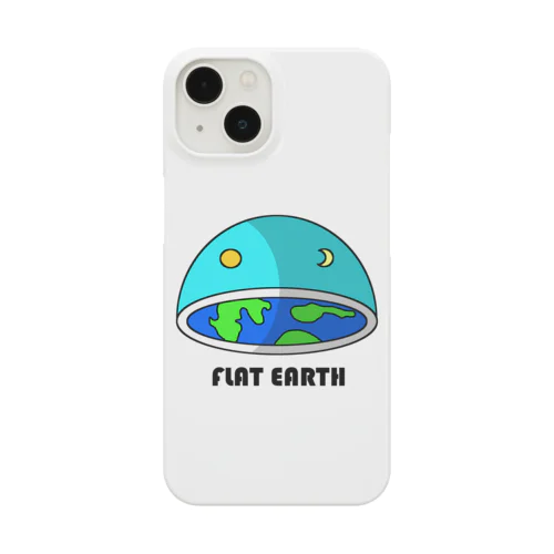 フラットアース　(FLAT　EARTH）透明背景 スマホケース