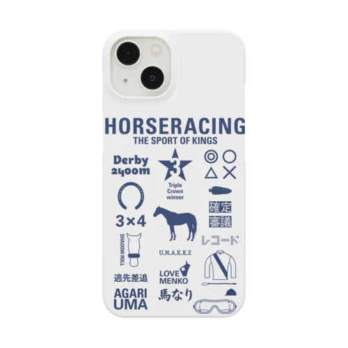 HORSERACING GRAPHICS 紺 スマホケース