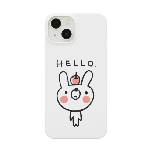 リンゴを頭にのせたウサギさん(黒) Smartphone Case