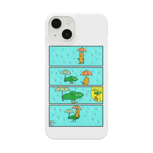 雨の日の助け合い Smartphone Case