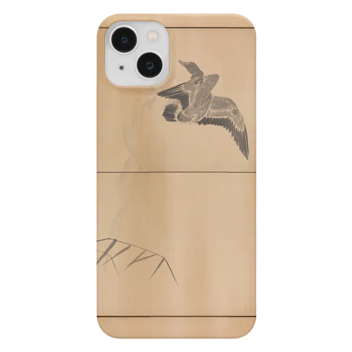 円山応挙筆 芦雁∙柳月図屏風 Smartphone Case