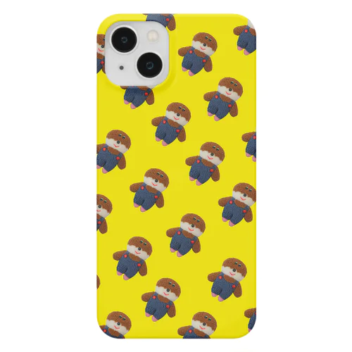 もにゃまるくん総柄きいろ(スマホグリップつけるのに最適!) Smartphone Case