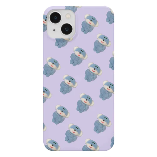 あまもにゃちゃん総柄うすむらさき(スマホグリップつけるのに最適!) Smartphone Case