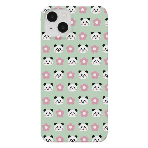 花とパンダ《グリーン》 Smartphone Case