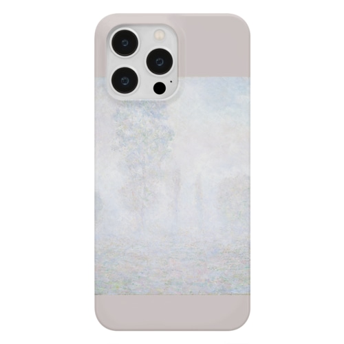 004-037　クロード・モネ　『朝靄』　スマホケース　表側面印刷　iPhone 14ProMax/14Plus/13ProMax/12ProMax専用デザイン　SC4-2 Smartphone Case