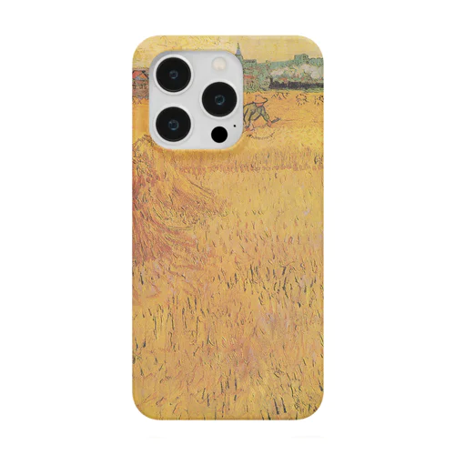 005-016　ゴッホ　『アルル：麦畑からの眺め』　スマホケース　表側面印刷　iPhone 14/14Pro/13/13Pro/12/12Pro専用デザイン　SC4-1 Smartphone Case