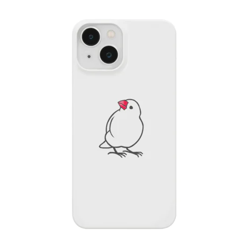 見上げる白文鳥 スマホケース