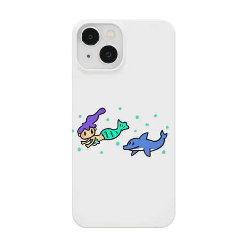 人魚姫と仲良しイルカ スマホケース