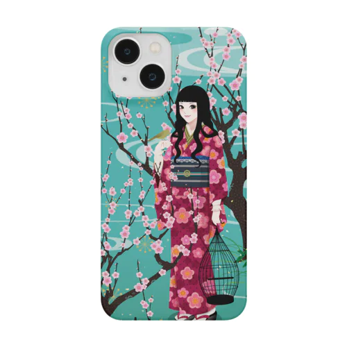 梅に鶯(グリーン) Smartphone Case