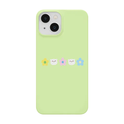 くまとお花のパステルスマホケース Smartphone Case