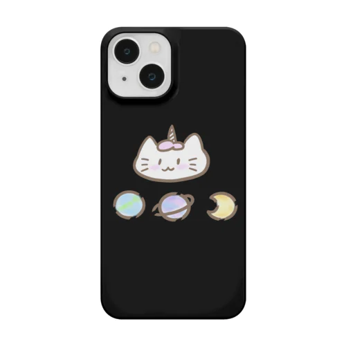 🪐ゆにねこ🪐ピンク(髪色)×黒色 Smartphone Case