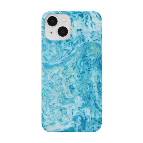Ebru　light blue Smartphone Case