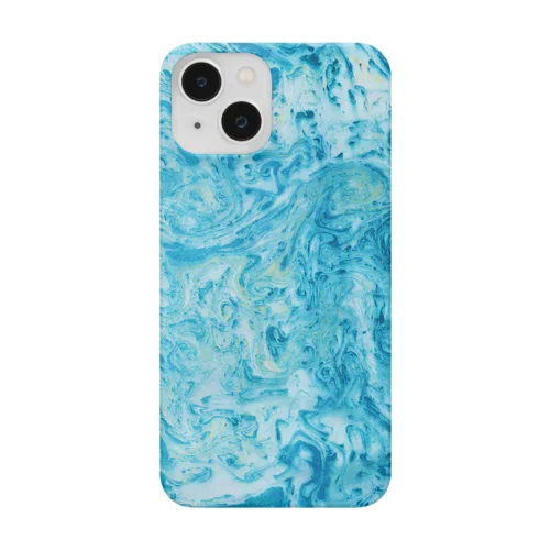 Ebru　light blue スマホケース