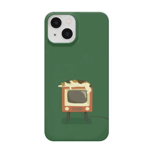 ねことテレビ（三毛猫） Smartphone Case