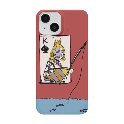 魚釣りをする♠K【ポーカー】 Smartphone Case