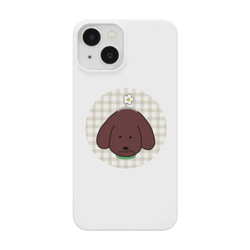 茶色ダックスとカチューシャ(チェック) Smartphone Case