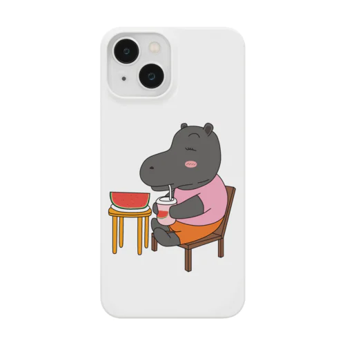 スイカジュースを飲むカバ Smartphone Case