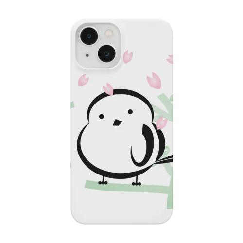 【雪の妖精】シマエナガと桜吹雪 Smartphone Case