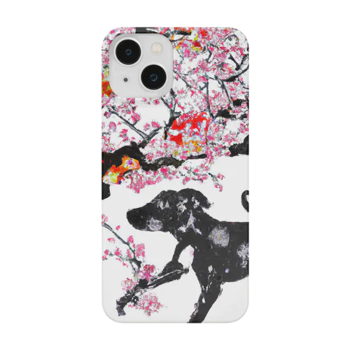 犬が遊ぶ春先 Smartphone Case