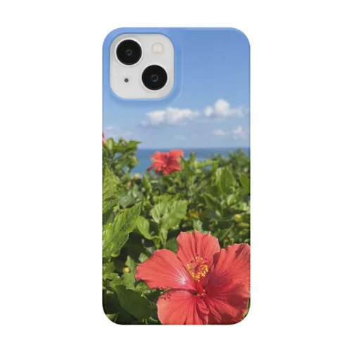 沖縄の海とハイビスカス Smartphone Case