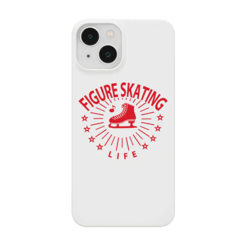 フィギュアスケート・赤・星・figure skating・グッズ・デザイン・フィギアスケート・#Tシャツ・ステップ・スピン・ジャンプ・スケート靴イラスト・技・男子・女子・かっこいい・かわいい・アイスダンス スマホケース