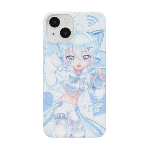 さいばーにゃんこ 💙 ブルー - iPhoneCase Smartphone Case