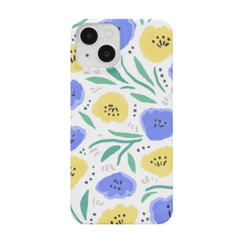 抽象的な手描きの花柄 Smartphone Case