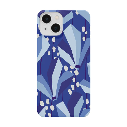 モクレンをイメージした花柄（青） Smartphone Case