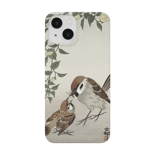 小原古邨　雀の親子  Ohara Koson / Birds and plants iPhone Smartphone Case