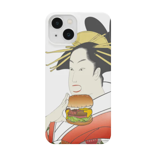 ハンバーガー美人図（浮世絵） スマホケース