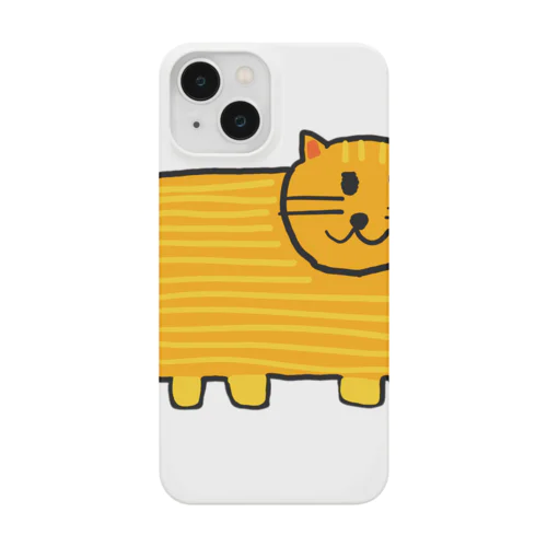 微笑む黄色の猫 スマホケース