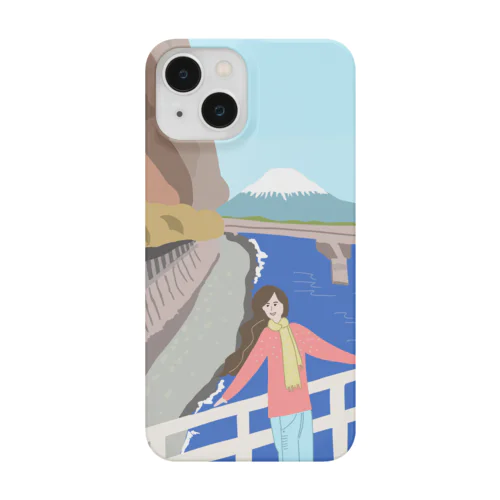 駿河湾と富士山をバックに Smartphone Case