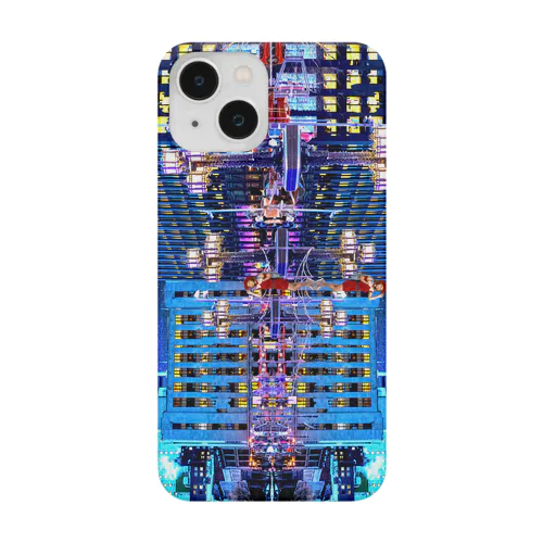 鏡面反射の青い街　Model「victoria borodinova」 Smartphone Case