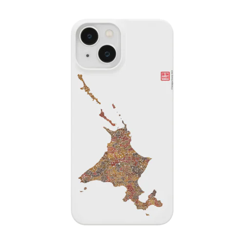 北海道_TextMap_木目調 Smartphone Case