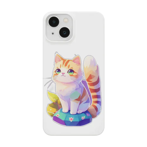 上目遣いで見上げるrainbow cute cat スマホケース