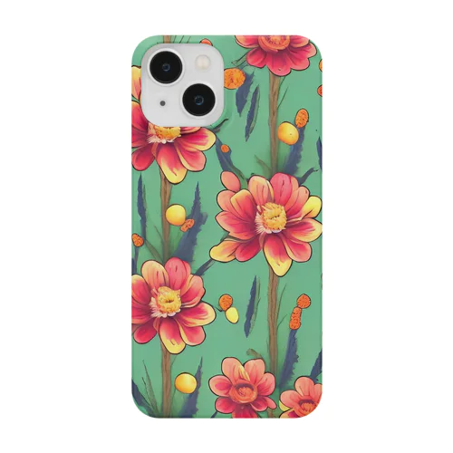 思わずウットリ！花のシームレスパターン Smartphone Case