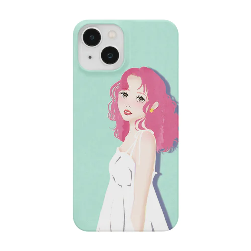 Pink Hair Girl for iPhone12-14 Smartphone Case