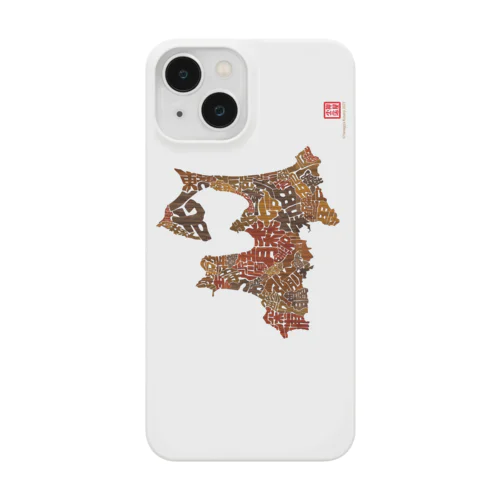 青森県_TextMap_木目調 Smartphone Case