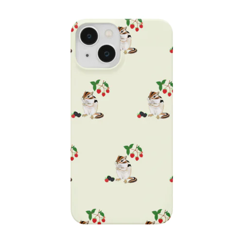 木苺とシマリス（オフホワイト） Smartphone Case